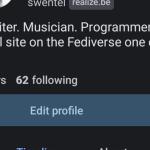 Profile view of swentel in Mastodon Android Client